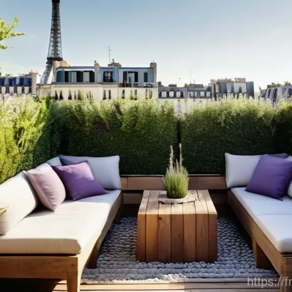 옥상 정원 식물 배치 전략 - **Prompt 1: A Tranquil Parisian Rooftop Oasis at Golden Hour**
A serene and inviting rooftop gar...