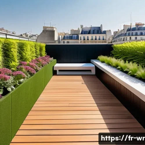 Home 33 옥상 정원 조성 시 보안 고려사항 - **"A beautifully designed urban rooftop garden in Paris, showcasing impeccable structural integrity ...