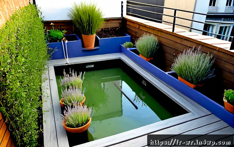 Home 17 옥상 정원에서의 자연 친화적 요소 추가하기 - Photorealistic Parisian apartment rooftop garden redesigned with nature-friendly elements, raised wo...